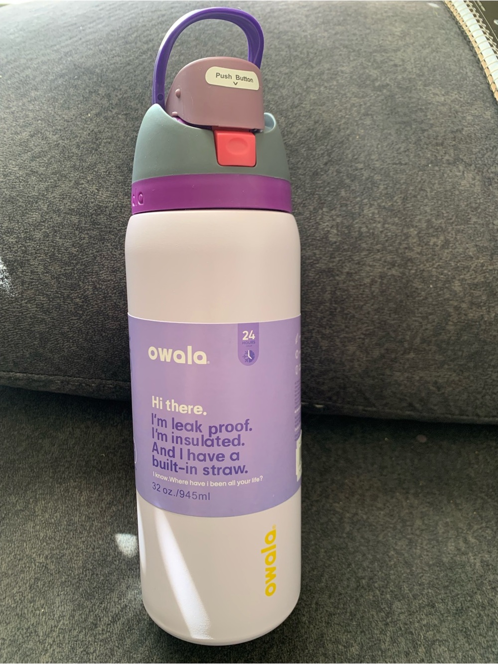Owala 32 oz. FreeSip Stainless Steel Water Bottle - Dreamy Field (Purple)